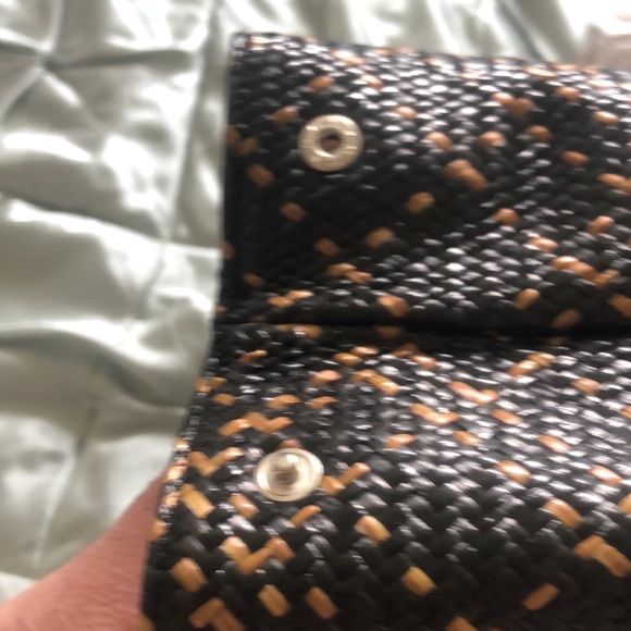 Talbots Brown and Tan Straw Bag with Plastic Tortoiseshell Handles - Picture 7 of 11